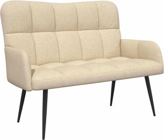 vidaXL Sof&aacute; De 2 Plazas Crema 115 X 61 X 87 Cm Tela Vidaxl