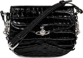 Vivienne Westwood Hunter Crossbody - Dames - Tassen - Zwart - Maat: ONE Size Leer
