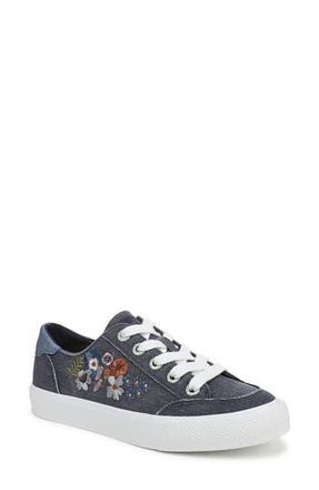 Blowfish Vivid 3 Floral Embroidered Low Top Sneaker in Navy Floral Canvas at Nordstrom Rack, Size 7.5