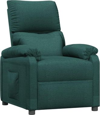 vidaXL Sill&oacute;n Reclinable De Tela Verde Oscuro Vidaxl
