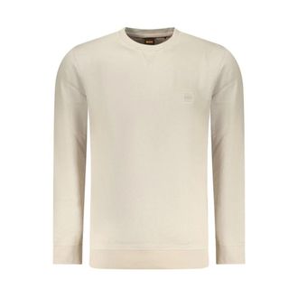 HUGO BOSS Hoodies & sweatvesten, Heren, Beige, 2Xl, Katoen, Katoenen sweatshirt met geribbelde manchetten en zoom