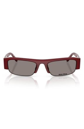 Miu Miu 54mm Rectangular Sunglasses in Burgundy Opal /Dark Grey at Nordstrom