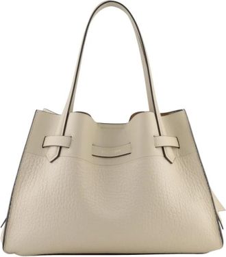 Pourchet Blossom MM Handtas - Dames - Handtassen - Beige - ONE Size - Leer - Tassen