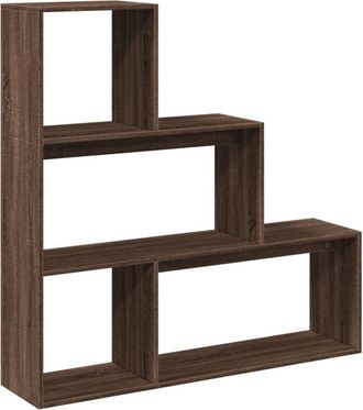 vidaXL Vidaxl - Librería divisora 3 niveles madera marrón roble 123x29x123 cm