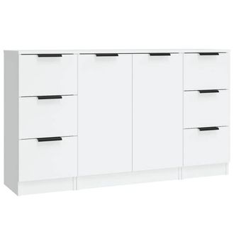 Berkfield Home Sideboards 3 pcs White Engineered Wood