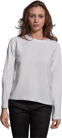 Caliban Ronde Hals Shirt - Dames - Longsleeves - Wit - L - Tops
