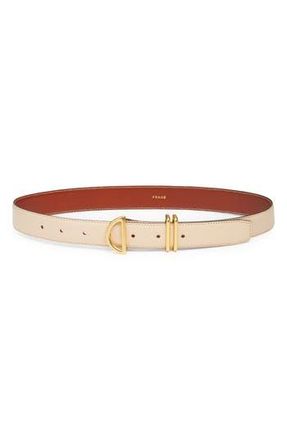 Frame Denim Crescent Leather Belt in Beige at Nordstrom Rack, Size X-Large