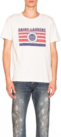 Saint Laurent White Flag League Tee Size M