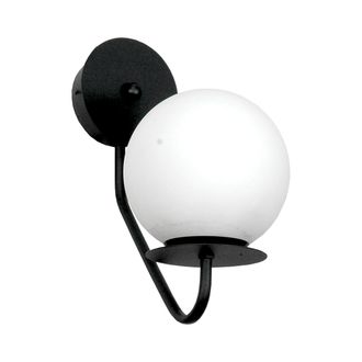 OEM Aplique De Pared Negro Con Pantalla De Cristal Blanco 15-253 Lupia