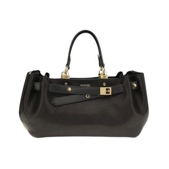 Balenciaga Fan Carryall Tas - Dames - Tassen - Zwart - Maat: ONE Size Leer