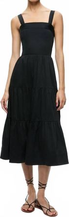 Alice & Olivia Saige Midi Dress In Black