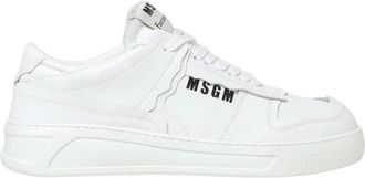 Msgm Msgm, Schoenen, Heren, Wit, 45 EU, Leer, Leather Low Top Sneakers