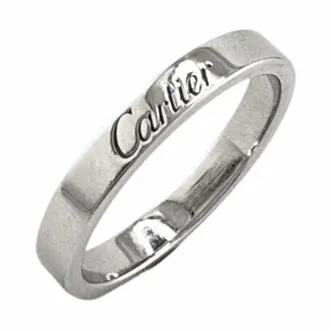 Cartier Silver Platinum 950 Band Ring (Pre-Owned)