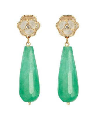 Liv Oliver 18K Plated 50.00 Ct. Tw. Jade Cz Earrings