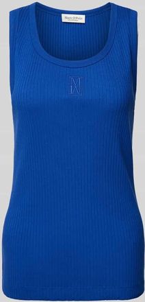 Marc O'Polo Slim Fit Tank Top aus Baumwoll-Mix mit Logo-Stitching in Royal, Größe XXL