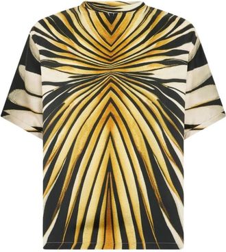 Roberto Cavalli Ray Of Gold Print T-Shirt - Heren - T-shirts - Veelkleurig - L - Katoen - Tops