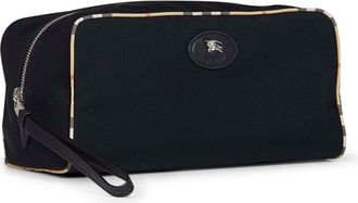 Burberry Mens Travel Bag Black Check Trim Polyester Wallets & Cardholders