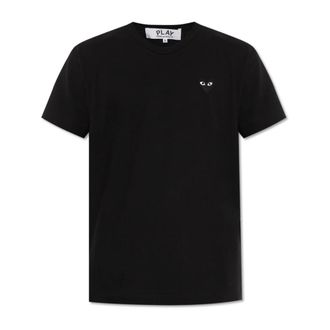 Comme Des Gar&ccedil;ons T-Shirt With Logo Patch - male - Comme des Gar&ccedil;ons Play - T-Shirts - Black - 2XL - Tops