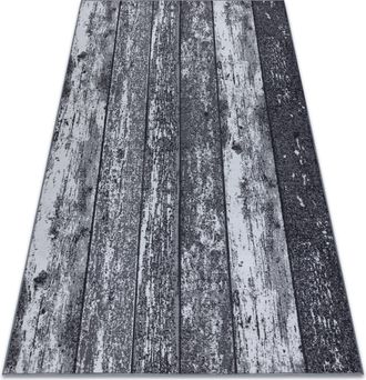 RugsX Rugsx - Moqueta Antideslizante Wood Madera Tablero Gris Grey 150x200 Cm