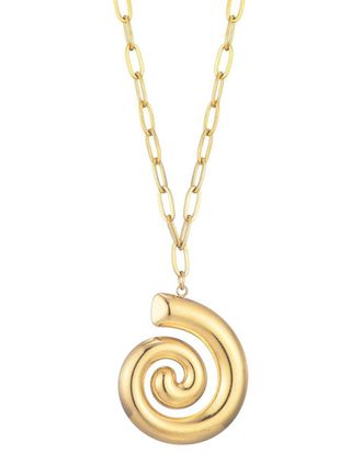 Adornia Adornia 18K Plated Stainless Steel Tarnish-Resistant Swirl Paperclip Pendant Necklace