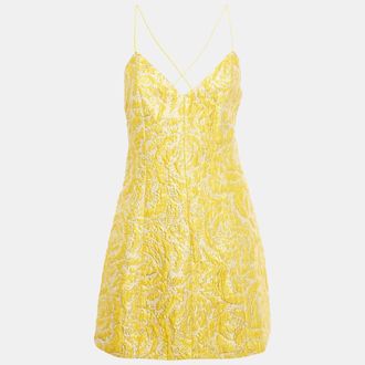 Alice & Olivia Alice + Olivia Yellow Jacquard Tayla Mini Dress