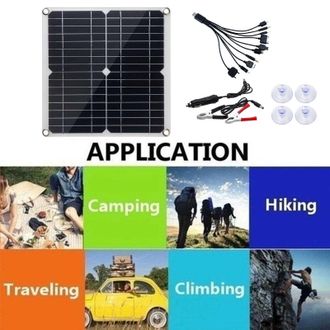 OEM Panel Solar Monocristalino De 12 W Y 18 V Con Salida Tipo C - Cargador De Bater&iacute;a Para Coche, Camping Y Uso En Exteriores
