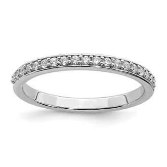 Diamond2Deal 14k White Gold Lab Grown Diamond Wedding Band Ring 0.19Ct Clarity- VS Color- G-H