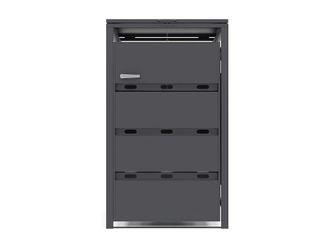 VENTE-UNIQUE.COM Caseta para basura metal gris antracita