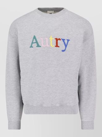 Autry knit sweatshirt crew neck ribbed cuffs hem