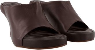 Jacquemus Womens Nuvola Mules Brown Leather Shoes