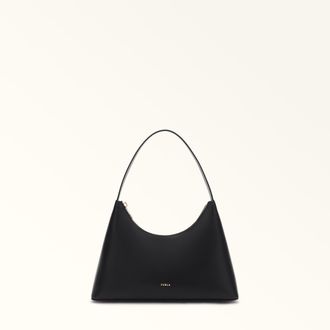 Furla Diamante Shoulder Bag S Nero Black Sidney Calf Leather Woman