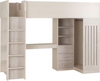 Seconique LUNA HIGH SLEEPER SINGLE BED - WHITE/GREY - SECONIQUE | TJ Hughes White