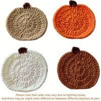 OEM Juego De Posavasos De Calabaza Tejidos A Mano - Posavasos Absorbentes De Oto&ntilde;o - Protectores De Mesa, Decoraciones Para Fiestas Tem&aacute;ticas De Halloween