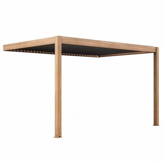 Oviala P&eacute;rgola bioclim&aacute;tica adosada y motorizada 3x4m madera