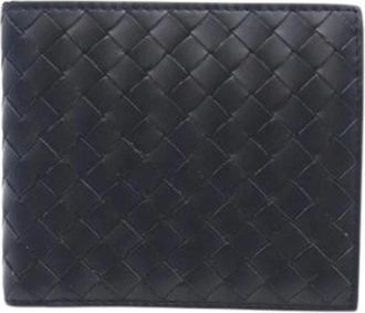 Bottega Veneta Pre-owned Wallets, male, Blue, Size: ONE SIZE Pre-owned Vintage Intrecciato Bi-fold Wallet