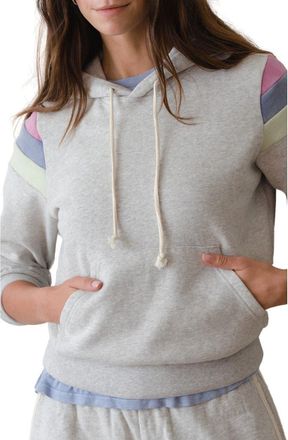 Marine Layer Colorblock Cloud 9 Fleece Hoodie in Heather Grey at Nordstrom, Size X-Large