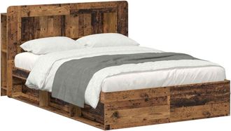 vidaXL Estructura De Cama Con Almacenamiento Madera Envejecida Vidaxl