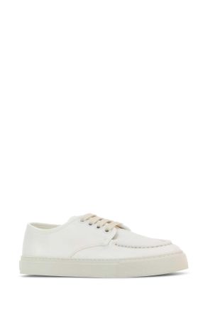 Prada Mens White Canvas Sneakers Bianco