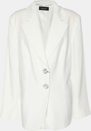 Elena Miro White Satin Single Breasted Blazer