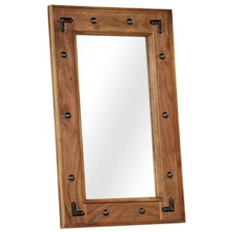 Berkfield Home Mirror Solid Acacia Wood 50x80 cm in Brown
