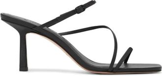 Studio Amelia Bias Wrap 70 Heel - Dames - Muiltjes - Zwart - 38 EU - Leer - Schoenen