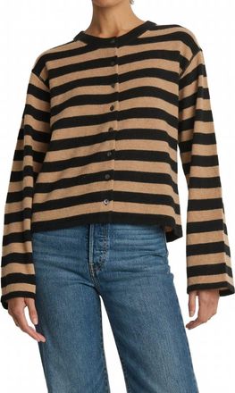 Nation Ltd Rosetta Cardigan In Rugby Cocoa Stripe