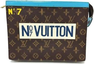Louis Vuitton Tweedehands Canvas Louis Vuitton tassen - Heren - Vintage Clutch - Bruin - ONE Size - Vintage