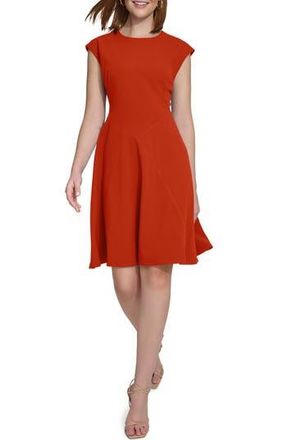 Calvin Klein Cap Sleeve A-Line Dress in Clay at Nordstrom Rack, Size 12