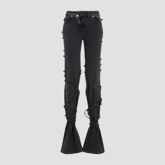 Alexander McQueen Alexander Mcqueen Womens Black Denim Jeans - Dark Grey Cotton - Size 26 (Waist)