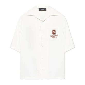 Amiri Short Sleeve Shirts, male, Beige, Size: 2XL MA Chateau Camp Shirt