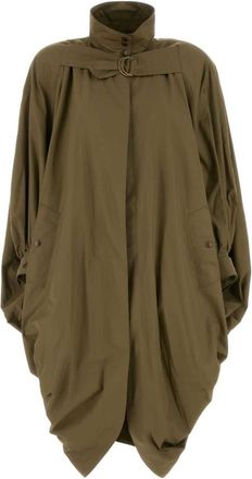 Chlo&eacute; Green High Neck Trench Coat