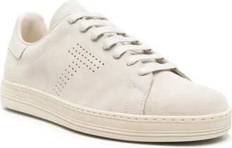 Tom Ford Low-Top Sneaker - Light Beige Suede Sneakers - Gr. 6_5 - in Beige - für Damen