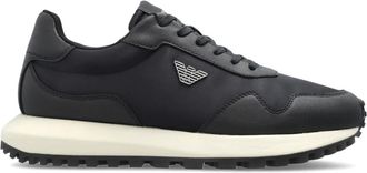 Emporio Armani Schoenen, Heren, Blauw, 42 EU, Leer, Lage sneakers