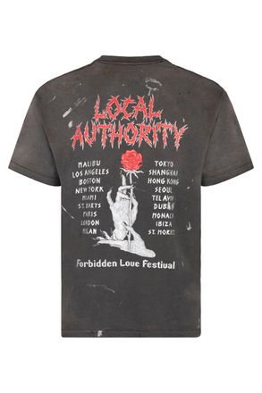 Local Authority Printed Cotton T-Shirt - Black
